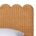 bali & pari Maritza Scalloped Natural Rattan Bed Frame - Handwoven Wicker Headboard and Footboard with Decorative Edge Detail, Boho Coastal Style for Bedroom, Queen - Maritza-Wood/Light Honey-Queen