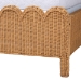 bali & pari Maritza Scalloped Natural Rattan Bed Frame - Handwoven Wicker Headboard and Footboard with Decorative Edge Detail, Boho Coastal Style for Bedroom, Queen - Maritza-Wood/Light Honey-Queen