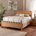 bali & pari Maritza Scalloped Natural Rattan Bed Frame - Handwoven Wicker Headboard and Footboard with Decorative Edge Detail, Boho Coastal Style for Bedroom, Queen - Maritza-Wood/Light Honey-Queen