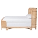 bali & pari Fiore Natural Rattan Bed Frame - Handwoven Wicker Headboard and Footboard with Curved Corners, Boho Coastal Natural Bedroom Furniture, Queen - Fiore-Natural/Rattan-Queen