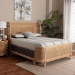 bali & pari Fiore Natural Rattan Bed Frame - Handwoven Wicker Headboard and Footboard with Curved Corners, Boho Coastal Natural Bedroom Furniture, Queen - Fiore-Natural/Rattan-Queen