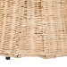 bali & pari Ying Round Natural Rattan Ottoman with Cushion - Handwoven Wicker Pleated Skirt Accent Coffee Table or Extra Seating for Living Room or Sunroom, Small - Ying-Small-Natural/Rattan-Cushion-Ottoman