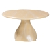bali & pari Aponi Marbled Resin Coffee Table - Sculptural Center Table with Round Top and Pedestal Base, Modern Contemporary Statement Furniture, Cream - Aponi-Cream Marbled Resin-CT