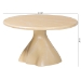bali & pari Aponi Marbled Resin Coffee Table - Sculptural Center Table with Round Top and Pedestal Base, Modern Contemporary Statement Furniture, Cream - Aponi-Cream Marbled Resin-CT