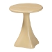 bali & pari Aponi Marbled Resin End Table - Sculptural Side Table with Round Top and Pedestal Base, Modern Contemporary Statement Furniture, Cream - Aponi-Cream Marbled Resin-ET
