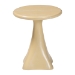 bali & pari Aponi Marbled Resin End Table - Sculptural Side Table with Round Top and Pedestal Base, Modern Contemporary Statement Furniture, Cream - Aponi-Cream Marbled Resin-ET