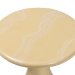 bali & pari Aponi Marbled Resin End Table - Sculptural Side Table with Round Top and Pedestal Base, Modern Contemporary Statement Furniture, Cream - Aponi-Cream Marbled Resin-ET