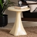 bali & pari Aponi Marbled Resin End Table - Sculptural Side Table with Round Top and Pedestal Base, Modern Contemporary Statement Furniture, Cream - Aponi-Cream Marbled Resin-ET