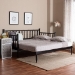 Baxton Studio Marisela Twin-To-King Expandable Daybed - Wood Spindle Bed Frame with Bamboo-Inspired Posts, Modern Transitional Bedroom Furniture - MG0246-4-Black-Twin to King-Daybed