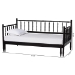 Baxton Studio Marisela Twin-To-King Expandable Daybed - Wood Spindle Bed Frame with Bamboo-Inspired Posts, Modern Transitional Bedroom Furniture - MG0246-4-Black-Twin to King-Daybed
