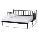 Baxton Studio Marisela Twin-To-King Expandable Daybed - Wood Spindle Bed Frame with Bamboo-Inspired Posts, Modern Transitional Bedroom Furniture - MG0246-4-Black-Twin to King-Daybed