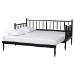 Baxton Studio Marisela Twin-To-King Expandable Daybed - Wood Spindle Bed Frame with Bamboo-Inspired Posts, Modern Transitional Bedroom Furniture - MG0246-4-Black-Twin to King-Daybed