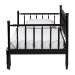 Baxton Studio Marisela Twin-To-King Expandable Daybed - Wood Spindle Bed Frame with Bamboo-Inspired Posts, Modern Transitional Bedroom Furniture - MG0246-4-Black-Twin to King-Daybed
