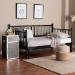 Baxton Studio Marisela Twin-To-King Expandable Daybed - Wood Spindle Bed Frame with Bamboo-Inspired Posts, Modern Transitional Bedroom Furniture - MG0246-4-Black-Twin to King-Daybed