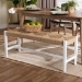 bali & pari Prita Woven Paper Loom Bench with Mahogany Wood Frame - Handcrafted Accent Seating for Dining Room or Entryway, White - BNCH-1-WH Wood/BR Loom-Bench