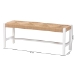 bali & pari Prita Woven Paper Loom Bench with Mahogany Wood Frame - Handcrafted Accent Seating for Dining Room or Entryway, White - BNCH-1-WH Wood/BR Loom-Bench