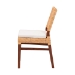 bali & pari Lesia Natural Rattan Dining Chair with Cushion - Handwoven Wicker Side Chair with Mahogany Wood Frame, Coastal Boho Style Seating for Kitchen or Dining Room - Lesia-MDN-Mahogany-Cushion-DC
