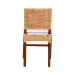 bali & pari Lesia Natural Rattan Dining Chair with Cushion - Handwoven Wicker Side Chair with Mahogany Wood Frame, Coastal Boho Style Seating for Kitchen or Dining Room - Lesia-MDN-Mahogany-Cushion-DC