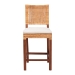 bali & pari Lesia Natural Rattan Counter Stool with Cushion - Handwoven Wicker Stool with Mahogany Wood Frame, Coastal Boho Style for Kitchen Island or Bar Seating - Lesia-MDN-Mahogany-Cushion-CS