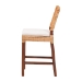 bali & pari Lesia Natural Rattan Counter Stool with Cushion - Handwoven Wicker Stool with Mahogany Wood Frame, Coastal Boho Style for Kitchen Island or Bar Seating - Lesia-MDN-Mahogany-Cushion-CS