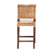 bali & pari Lesia Natural Rattan Counter Stool with Cushion - Handwoven Wicker Stool with Mahogany Wood Frame, Coastal Boho Style for Kitchen Island or Bar Seating - Lesia-MDN-Mahogany-Cushion-CS
