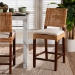 bali & pari Lesia Natural Rattan Counter Stool with Cushion - Handwoven Wicker Stool with Mahogany Wood Frame, Coastal Boho Style for Kitchen Island or Bar Seating - Lesia-MDN-Mahogany-Cushion-CS