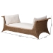 bali & pari Kalisha Natural Rattan Daybed with Cushions - Coastal Boho Indoor Lounge Sofa Bench for Living Room, Sunroom, or Bedroom Relaxation - Kalisha-Grey/Rattan-Daybed
