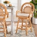 bali & pari Adam Natural Rattan Counter Stool with Cushion - Handwoven Wicker Swivel Bar Chair for Kitchen Island or Lounge Area - Adam-Light Honey/Rattan-Swivel-Cushion-CS