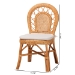 bali & pari Adam Natural Rattan Dining Chair with Curved Backrest and Removable Cushion - Handwoven Wicker Accent Chair for Dining Room or Kitchen - Adam-Light Honey/Rattan-Cushion-DC