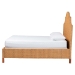 bali & pari Melanie Natural Rattan Bed - Coastal Boho Bed Frame with Scalloped Headboard, King - Melanie-Wood/Light Honey-King