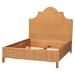 bali & pari Melanie Natural Rattan Bed - Coastal Boho Bed Frame with Scalloped Headboard, King - Melanie-Wood/Light Honey-King