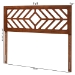 Baxton Studio Olsen Wood Headboard with Geometric Cutout Design - Modern Decorative Panel for Bed Frame, Contemporary Bedroom Accent with Adjustable Height, Queen - MG9801-Walnut-HB-Queen
