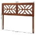 Baxton Studio Kalare Wood Headboard with Geometric Cutout Design - Modern Decorative Panel for Bed Frame, Contemporary Bedroom Accent with Adjustable Height, Full - MG9809-Walnut-HB-Full