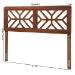 Baxton Studio Kalare Wood Headboard with Geometric Cutout Design - Modern Decorative Panel for Bed Frame, Contemporary Bedroom Accent with Adjustable Height, Full - MG9809-Walnut-HB-Full