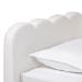 Baxton Studio Palmer Cream Teddy-Bear Fabric Daybed with Rolling Trundle - Scalloped Edge Daybed with Plush Upholstery, Modern Sofa Bed for Bedroom or Guest Room, Twin - SP1066-B-CF0034 Cream Teddy Bear Fabric Daybed-Twin