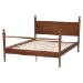 Baxton Studio Gianetta Wood Platform Bed - Traditional Poster Bed Frame with Panel Headboard and Low Profile Footboard, Classic Bedroom Furniture, Queen - MG0257-Walnut-Queen