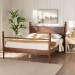 Baxton Studio Gianetta Wood Platform Bed - Traditional Poster Bed Frame with Panel Headboard and Low Profile Footboard, Classic Bedroom Furniture, Queen - MG0257-Walnut-Queen