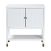 bali & pari Aiden Fluted Sideboard -  2-Door Accent Storage Cabinet with Open Shelf and Raised Legs, Compact Entryway or Dining Room Cabinet - KL-1473B Aiden Flute-White/Java-Cabinet