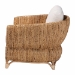 bali & pari Roma Rattan and Seagrass Armchair with Cushions - Handwoven Lounge Chair with Wide Armrests and Sculptural Base, Boho Coastal Living Room Furniture - Roma-Rattan/Banana Weave-Cushion-AC