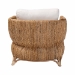 bali & pari Roma Rattan and Seagrass Armchair with Cushions - Handwoven Lounge Chair with Wide Armrests and Sculptural Base, Boho Coastal Living Room Furniture - Roma-Rattan/Banana Weave-Cushion-AC