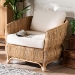 bali & pari Roma Rattan and Seagrass Armchair with Cushions - Handwoven Lounge Chair with Wide Armrests and Sculptural Base, Boho Coastal Living Room Furniture - Roma-Rattan/Banana Weave-Cushion-AC