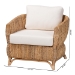 bali & pari Roma Rattan and Seagrass Armchair with Cushions - Handwoven Lounge Chair with Wide Armrests and Sculptural Base, Boho Coastal Living Room Furniture - Roma-Rattan/Banana Weave-Cushion-AC