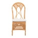 bali & pari Elsa Natural Rattan Dining Chair - Handcrafted Wicker Side Chair with Openwork Back and Woven Detailing, Coastal Boho Seating for Dining Room or Kitchen - Elsa-KYG-Light Honey Rattan-Cushion-DC