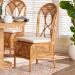 bali & pari Elsa Natural Rattan Dining Chair - Handcrafted Wicker Side Chair with Openwork Back and Woven Detailing, Coastal Boho Seating for Dining Room or Kitchen - Elsa-KYG-Light Honey Rattan-Cushion-DC