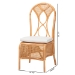 bali & pari Elsa Natural Rattan Dining Chair - Handcrafted Wicker Side Chair with Openwork Back and Woven Detailing, Coastal Boho Seating for Dining Room or Kitchen - Elsa-KYG-Light Honey Rattan-Cushion-DC