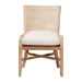 bali & pari Ridley Seagrass Dining Chair with Mahogany Wood Frame - Coastal Accent Chair with Woven Square Back and Cushioned Seat for Dining Room or Kitchen, Whitewash - MD-39833 Ridley-White Wash-Cushion-DC
