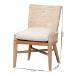 bali & pari Ridley Seagrass Dining Chair with Mahogany Wood Frame - Coastal Accent Chair with Woven Square Back and Cushioned Seat for Dining Room or Kitchen, Whitewash - MD-39833 Ridley-White Wash-Cushion-DC