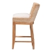 bali & pari Ridley Seagrass Counter Stool with Mahogany Wood Frame - Coastal Seating with Woven Square Back and Cushioned Seat for Kitchen Island or Breakfast Bar, Whitewash - MD-39834 Ridley-White Wash-Cushion-CS