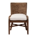 bali & pari Ridley Seagrass Dining Chair with Mahogany Wood Frame - Coastal Accent Chair with Woven Square Back and Cushioned Seat for Dining Room or Kitchen, Brown Wash - MD-39833 Ridley-Brown Wash-Cushion-DC