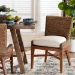 bali & pari Ridley Seagrass Dining Chair with Mahogany Wood Frame - Coastal Accent Chair with Woven Square Back and Cushioned Seat for Dining Room or Kitchen, Brown Wash - MD-39833 Ridley-Brown Wash-Cushion-DC